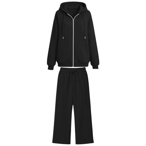 GOSEAGOTOFUN Track Suits for Women Set Full Zip Hoodie Sweatshirts Loose Jogger Sweatpants Fall Fashion Casual Sweatsuit