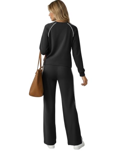 Ekoauer Lounge Sets for Women 2 Piece Sets Matching Wide Leg Pants Outfits