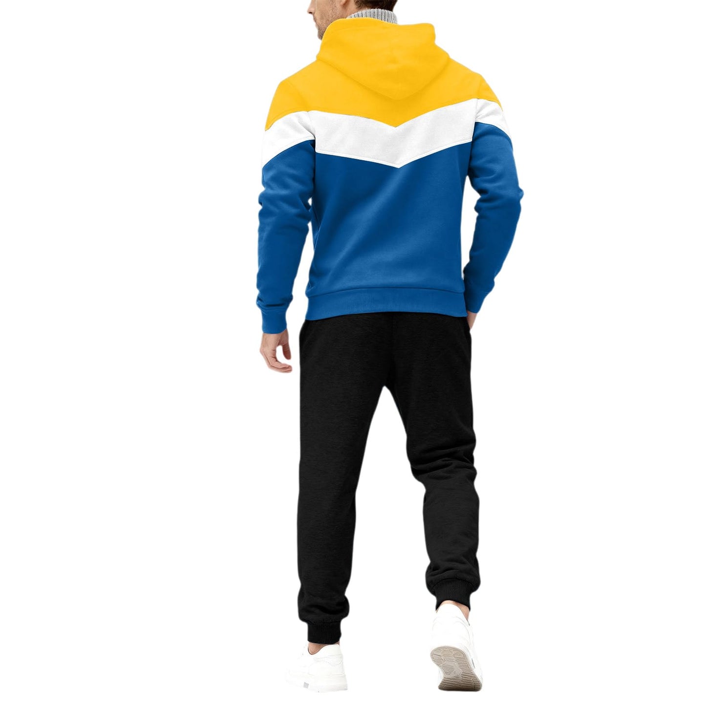 Vividcrate Track Suits for Men Set Long Sleeve Pullover Hoodie Mens Sweatsuits 2 Piece Set Elastic Waist Drawstring Jogging Suits for Men Casual Comfortable Fit Winter Activewear Clear M