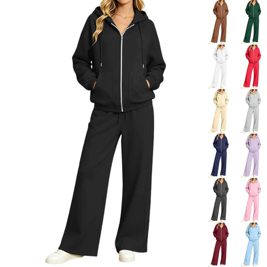 GOSEAGOTOFUN Track Suits for Women Set Full Zip Hoodie Sweatshirts Loose Jogger Sweatpants Fall Fashion Casual Sweatsuit