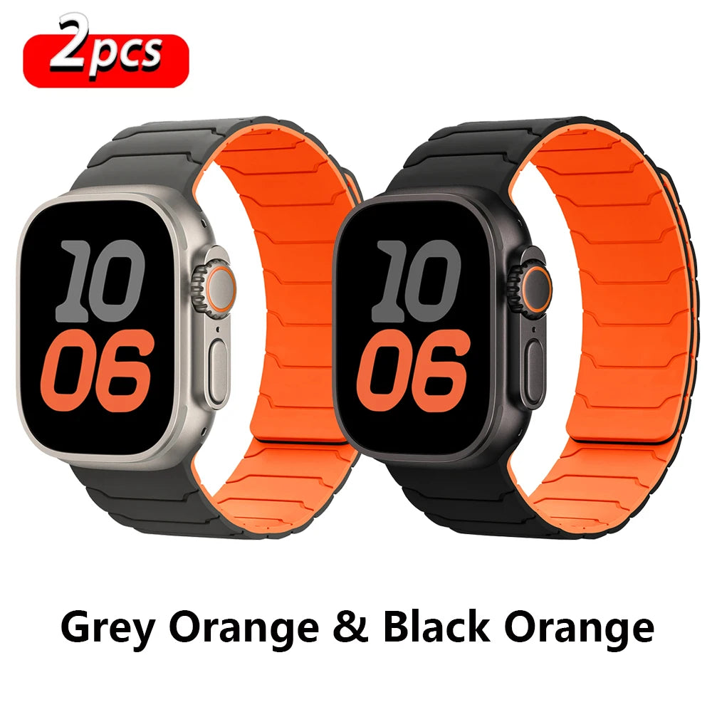 magnetic Strap For Apple Watch Band ultra 2 3 49mm 44mm 40mm 41mm 46mm 42mm 45mm 38 Silicone Bracelet IWatch Series 11 9 8 SE 10