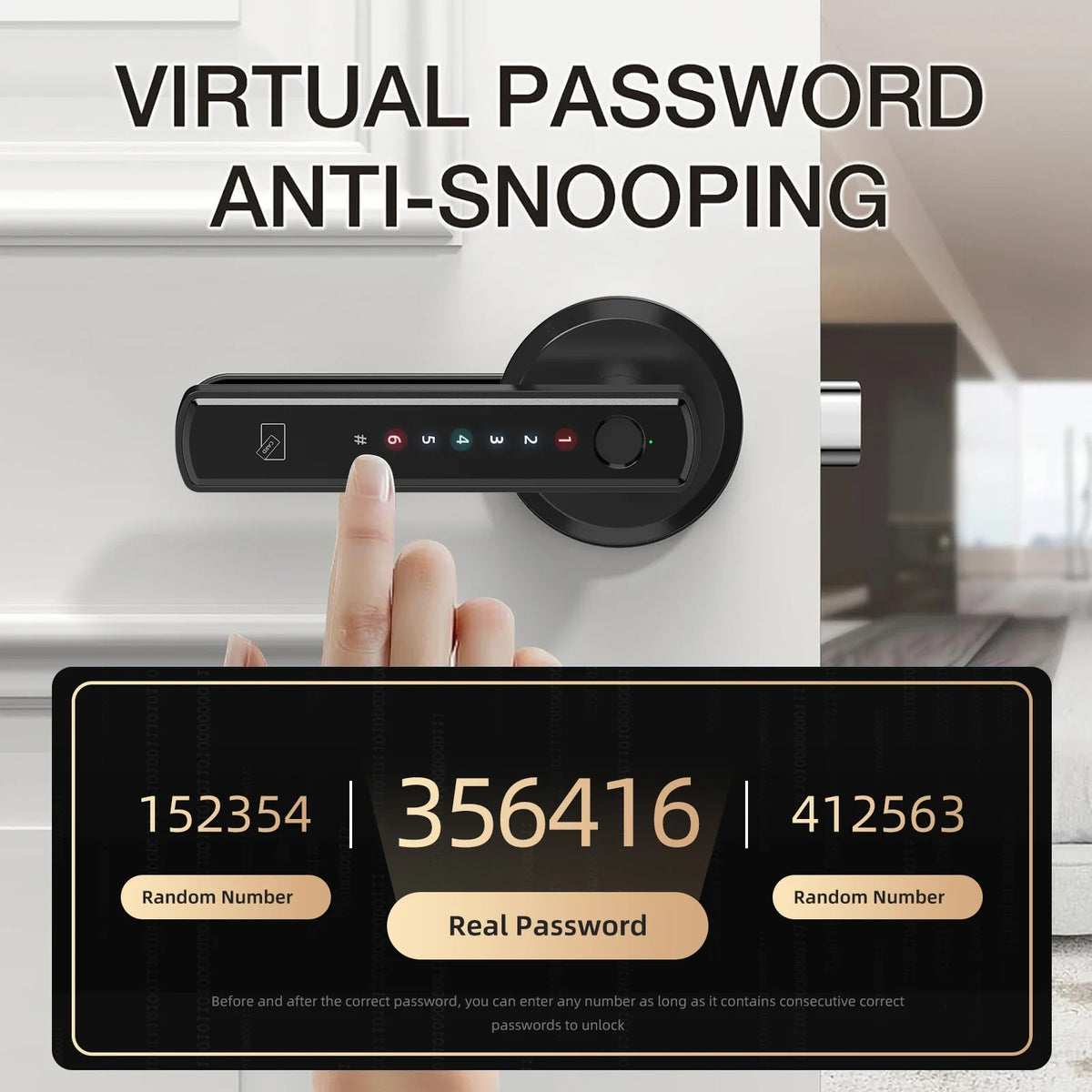 Smart Door Lock — Fingerprint, App, Keypad & Card, Bluetooth, Indoor
