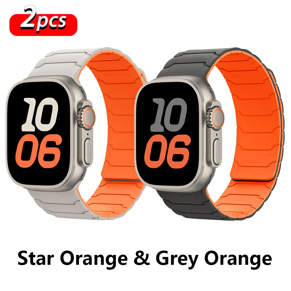 magnetic Strap For Apple Watch Band ultra 2 3 49mm 44mm 40mm 41mm 46mm 42mm 45mm 38 Silicone Bracelet IWatch Series 11 9 8 SE 10