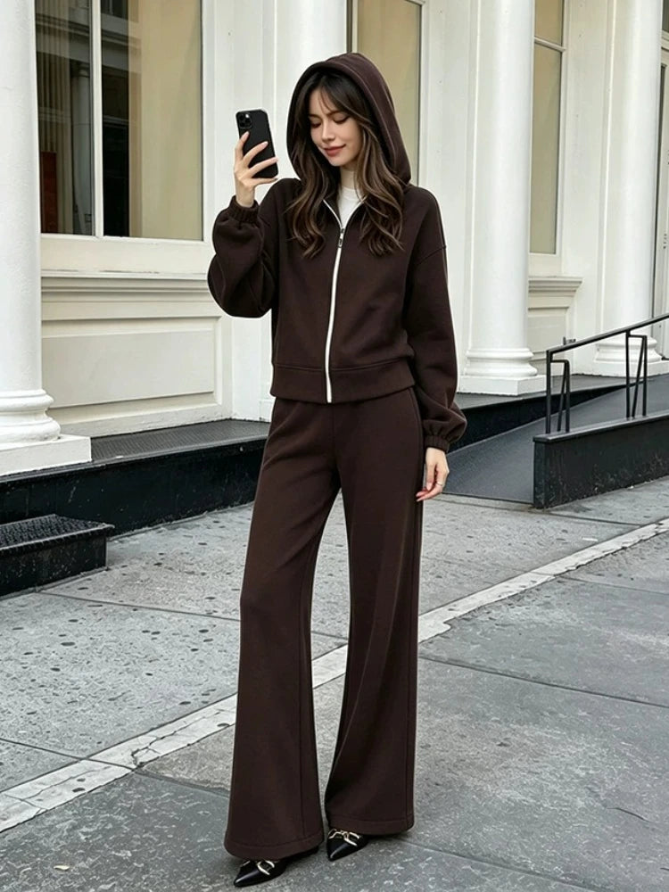 GOSEAGOTOFUN Track Suits for Women Set Full Zip Hoodie Sweatshirts Loose Jogger Sweatpants Fall Fashion Casual Sweatsuit