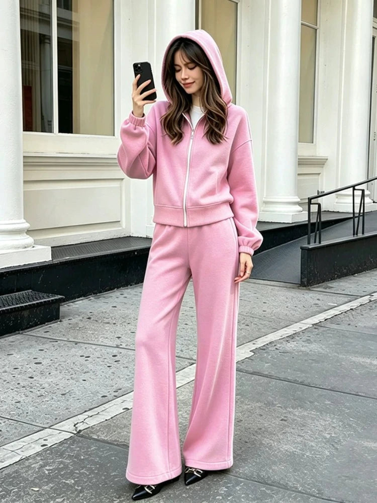 GOSEAGOTOFUN Track Suits for Women Set Full Zip Hoodie Sweatshirts Loose Jogger Sweatpants Fall Fashion Casual Sweatsuit