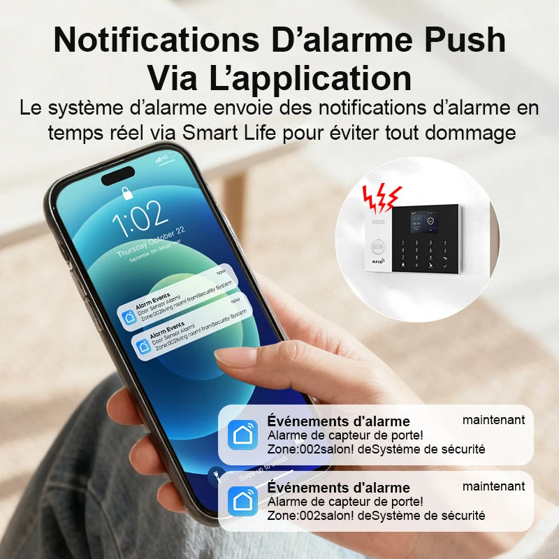 PGST 4G WiFi Smart Wireless Burglar Anti Theft Alarm Security Kit Works with Tuya Works with Smart Life Mobile Phone Remote Arm Disarm Real Time Alarm Push Door Sensor Motion Detector Full Set Smart Home Safety Device Europe House Shop Garage
