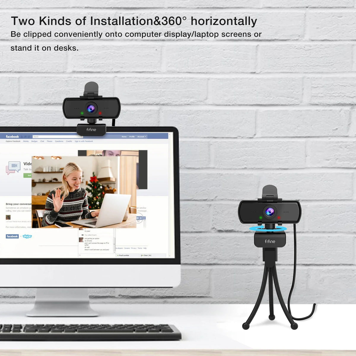 K420 1440p USB Webcam with Microphone & Tripod