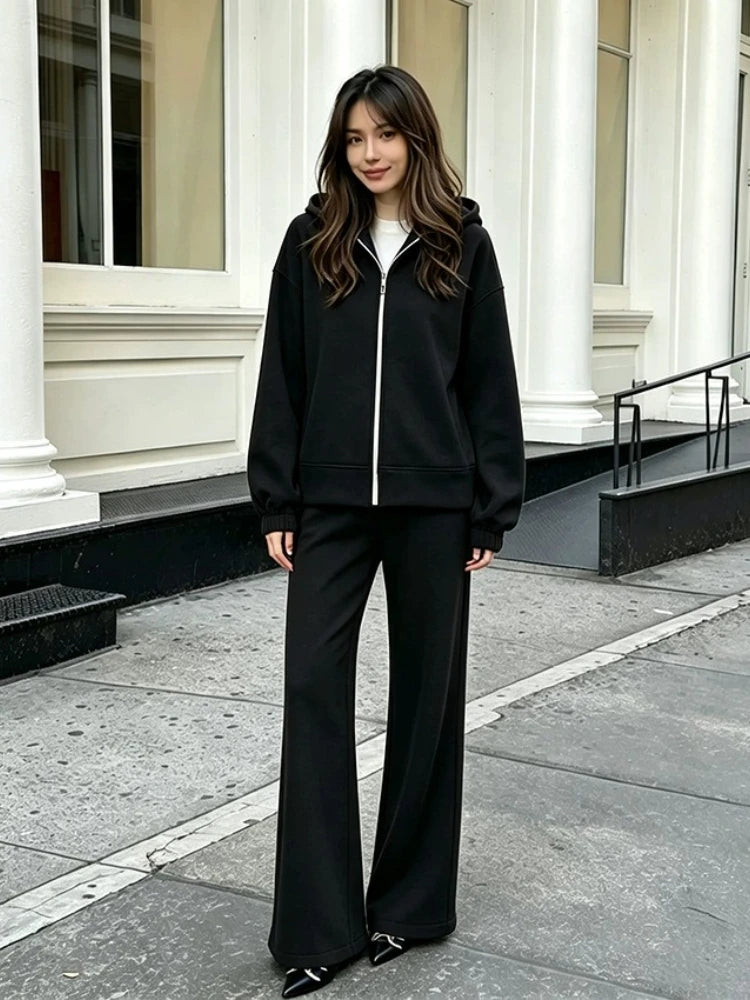 GOSEAGOTOFUN Track Suits for Women Set Full Zip Hoodie Sweatshirts Loose Jogger Sweatpants Fall Fashion Casual Sweatsuit