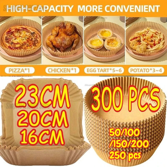 Cooking Paper Air Fryer Disposable Paper Square Round Baking Barbecue Plate NonStick Mat Kitchen Oven Oil Absorbing Paper Tool