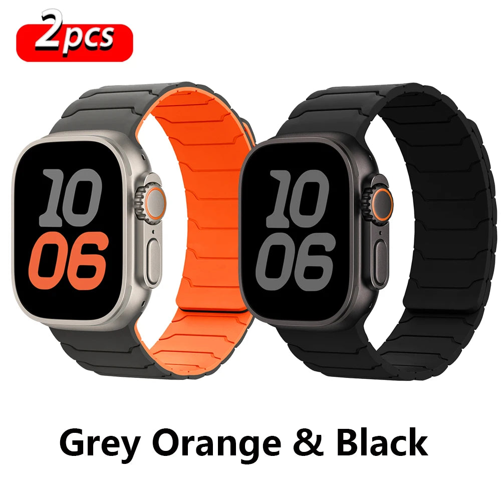 magnetic Strap For Apple Watch Band ultra 2 3 49mm 44mm 40mm 41mm 46mm 42mm 45mm 38 Silicone Bracelet IWatch Series 11 9 8 SE 10