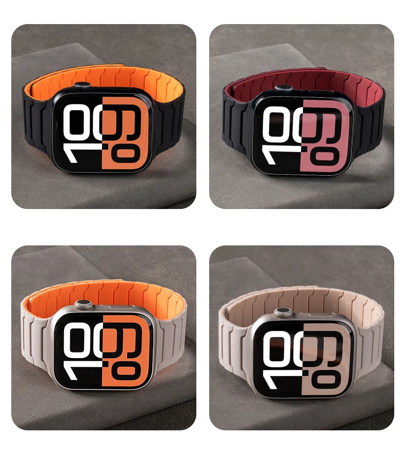 magnetic Strap For Apple Watch Band ultra 2 3 49mm 44mm 40mm 41mm 46mm 42mm 45mm 38 Silicone Bracelet IWatch Series 11 9 8 SE 10