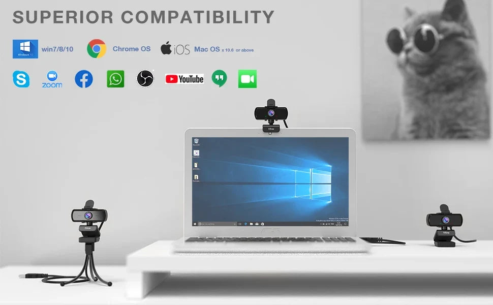 K420 1440p USB Webcam with Microphone & Tripod