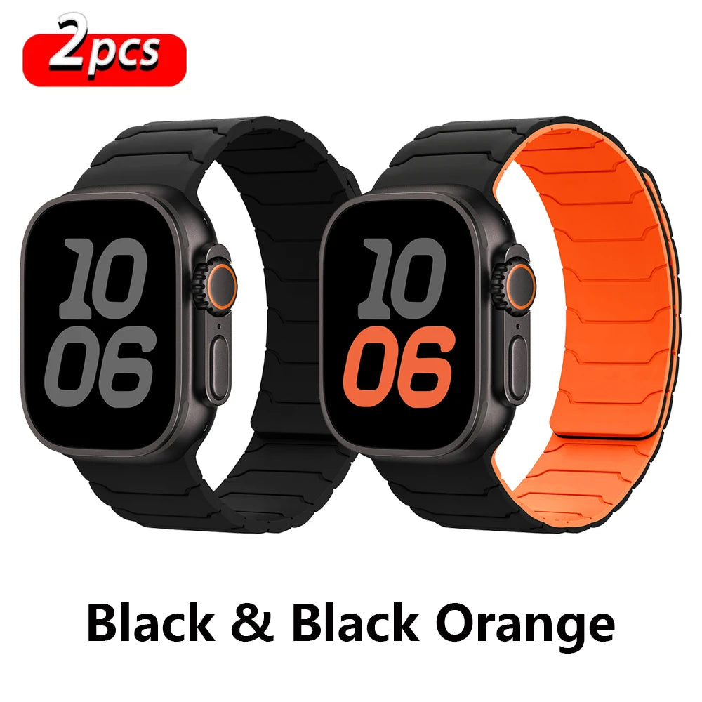 magnetic Strap For Apple Watch Band ultra 2 3 49mm 44mm 40mm 41mm 46mm 42mm 45mm 38 Silicone Bracelet IWatch Series 11 9 8 SE 10
