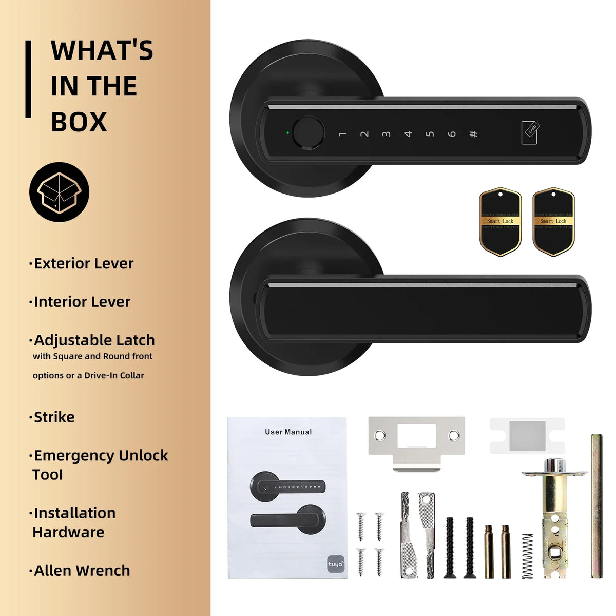 Smart Door Lock — Fingerprint, App, Keypad & Card, Bluetooth, Indoor