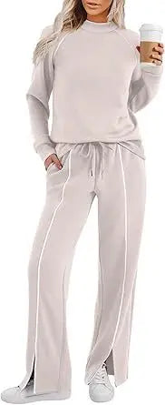 Ekoauer Lounge Sets for Women 2 Piece Sets Matching Wide Leg Pants Outfits