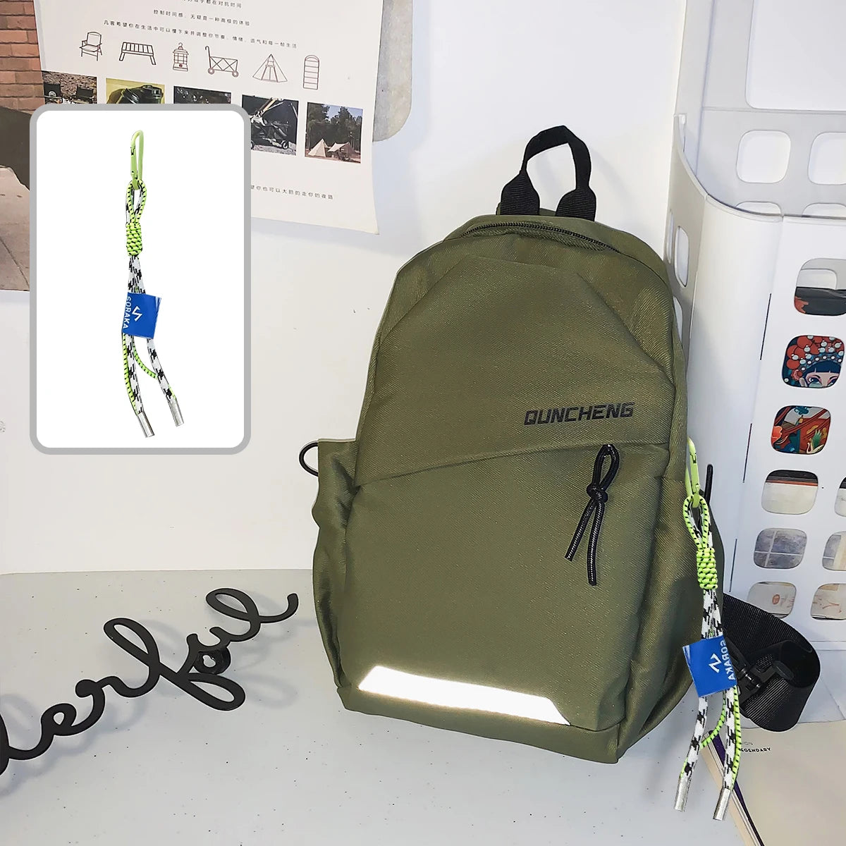 Crossbody Bag Men's Single Shoulder Small Backpack Chest Bag Women's Cycling Sports Mountain Climbing Boys Tablet Lightweight Mo