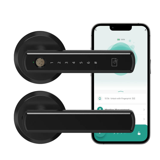Smart Door Lock — Fingerprint, App, Keypad & Card, Bluetooth, Indoor