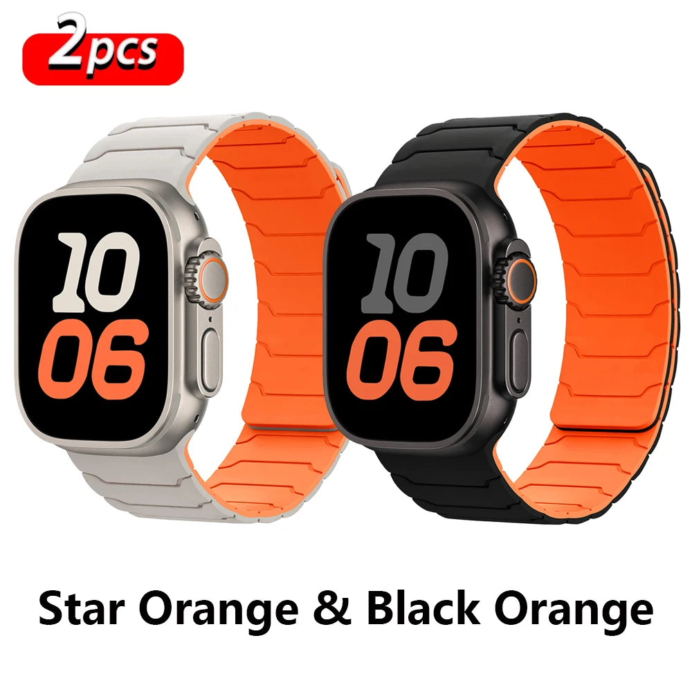 magnetic Strap For Apple Watch Band ultra 2 3 49mm 44mm 40mm 41mm 46mm 42mm 45mm 38 Silicone Bracelet IWatch Series 11 9 8 SE 10