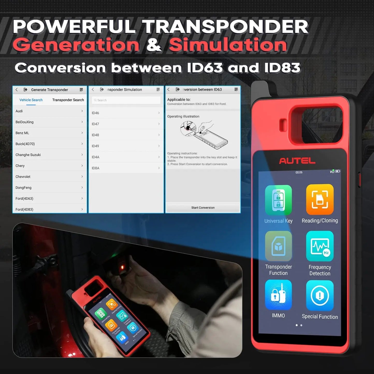 Autel MaxiIM KM100 Key Fob Programming Immobilizer Tool 2PCS Autel IKEY 60s Key Generation IMMO Key Learning on 99% Car KM100X