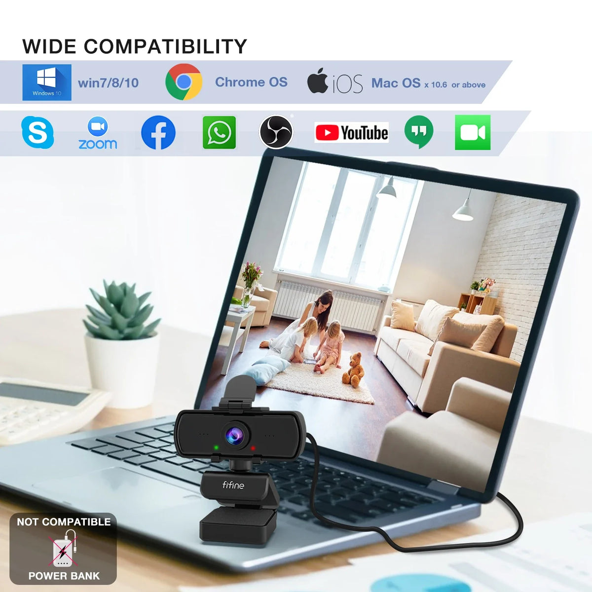 K420 1440p USB Webcam with Microphone & Tripod